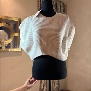 Zara Off-White Ribbed Knit Sweater